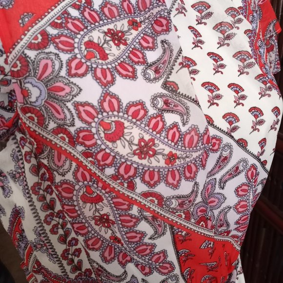 CK, Calvin Klein Red Paisley Dress - Picture 5 of 7